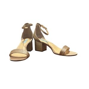 Blue by Betsey Johnson Miri Evening Sandals in Gold Size 10